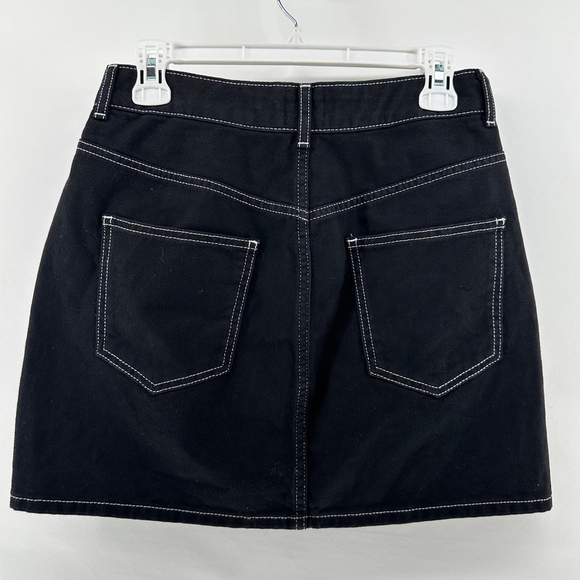 BDG Urban Outfitters BLACK DENIM Skater PUNK Jeans MINI SKIRT w/ Belt WOMENS M - Picture 5 of 7